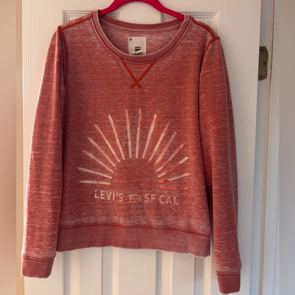 Levi's Mineral Wash SF CAL Sweatshirt in Red - Womens Medium Sunburst Design